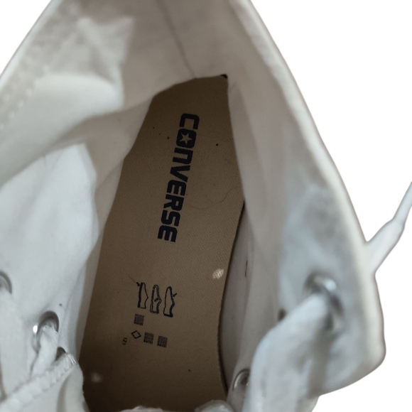 Converse All Star Off White Canvas High-Top Sneakers Size 7 - Picture 6 of 10